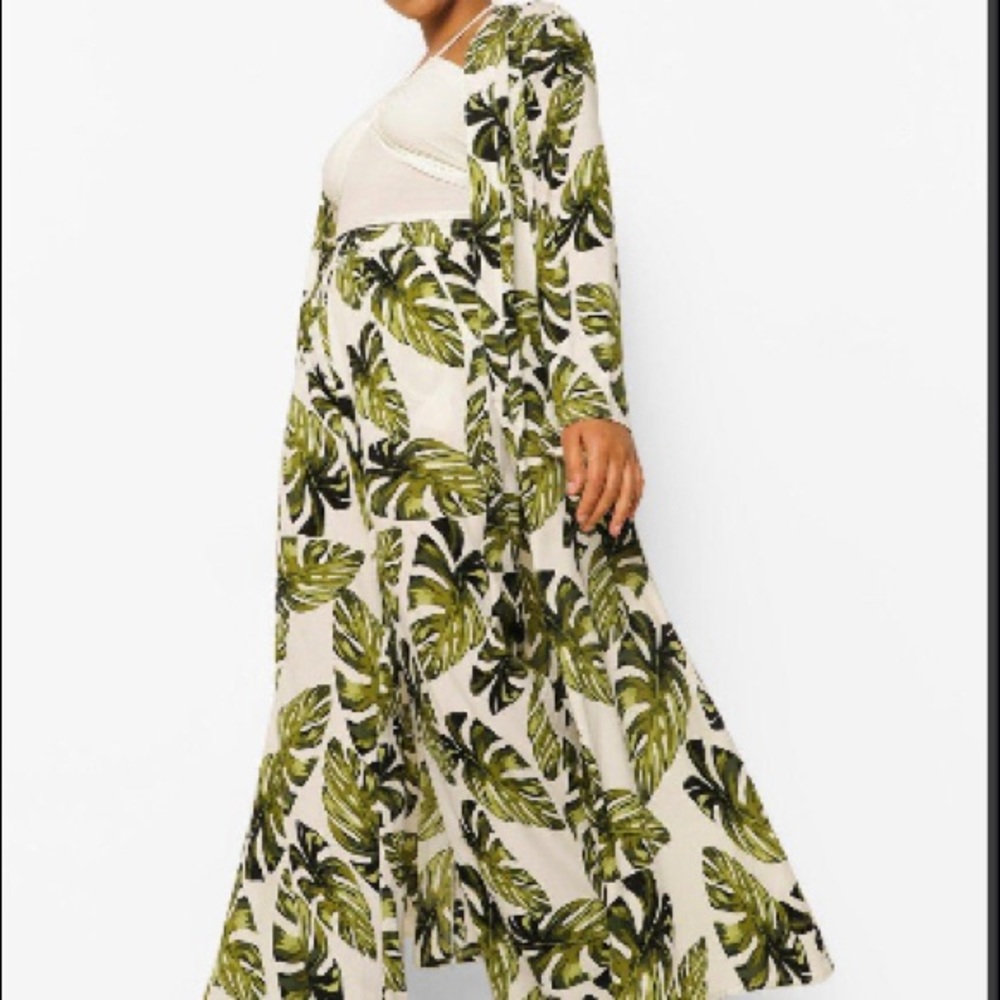 Palm Leaf Print Kimono